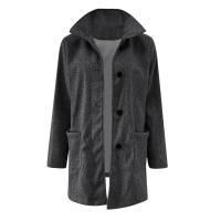 Chaqueta De Lana Para Mujer Con Bolsillos Cuello Lapel Larga Casual Invierno Abrigo Elegante De Color Sólido Talla plus - details 21