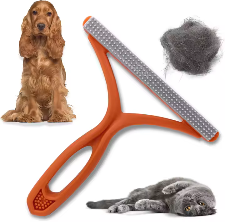 Quitapelusas reutilizable para mascotas | Quitapelusas portátil | Cepillo para alfombras | Limpiador de herramientas para mascotas fácil de limpiar | Ropa, muebles, alfombras y sofás (naranja) - 1