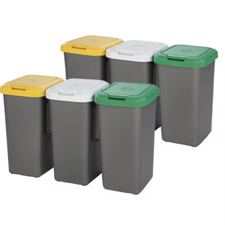 Set 6 Papeleras de Reciclaje 150 Litros Plástico Multicolor - Tontarelli - 1
