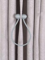 Amarras De Cortina Gris Con Hebilla Magnética Para Sala De Estar Y Dormitorio Fijación Sólida De 100% Poliéster - details 2
