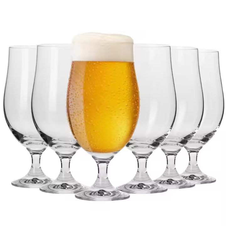 KROSNO Vasos de cerveza Lager | Juego de 6 | 500 ML | Colección Harmony | Perfecto para el hogar, restaurantes y pubs | Apto para lavavajillas - 1
