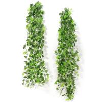 2.1M Artificial Hanging Plant Fake Vine Ivy Leaf Greenery Garland Para Decoración De Jardín Valla Exterior Bodas Fiestas Domésticas - details 2