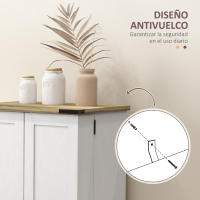 HOMCOM Armario Despensa Cocina Armario de Cocina con 2 Puertas y 16 Estantes Alacena Rústica con Estantes Ajustables para Comedor Salón 60x40x104 cm Crema - details 2