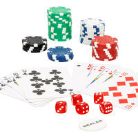 CB Games - Maletín de póker Ø4x0,3 cm, Juego set infantil con 201 fichas, 2 barajas de cartas, 5 dados y 1 ficha dealer, Para niños +3 años, Regalo infantil, Juegos para toda la familia - details 1
