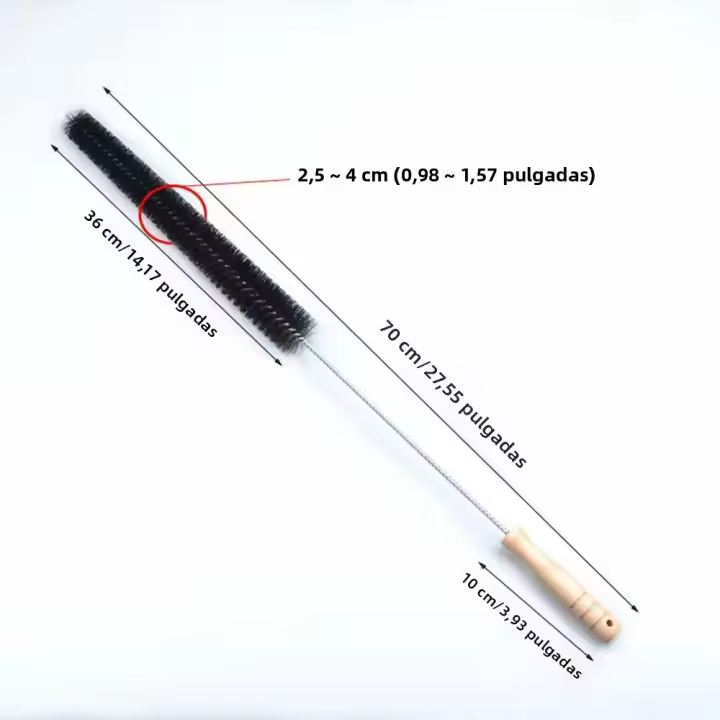 Cepillo De Limpieza Para Radiador Y Máquina De Lavar Cepillo Flexible De Níquel Para Ventilador De Secadora Herramientas De Limpieza Doméstica Ecológicas Con Mango De Madera - 1