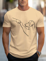 Camiseta De Algodón 100% Para Hombre Estilo Casual Con Diseño Divertido De Perro Primera Impresión Cuello Redondo Manga Corta Ajustable Para Todas Las Estaciones - details 17