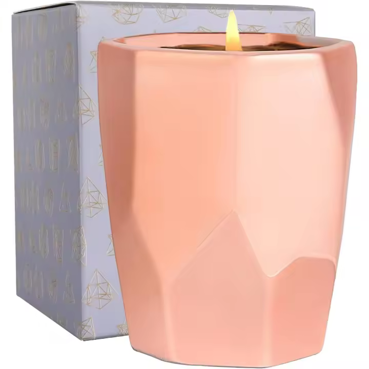 Vela con madera de pino, vela de soja natural para el invierno y el hogar, 65 horas de tiempo de combustión, oferta de olla de cerámica, 285G - 1