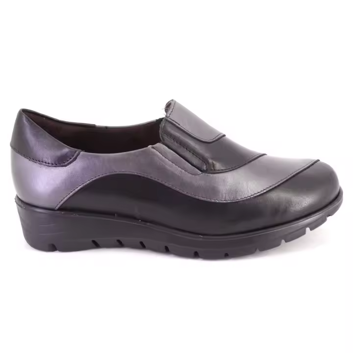 PITILLOS 2701 Zapatos de mujer negro y plomo PIEL 623 - 1