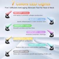 Masajeador De Cuello Con Levantamiento Facial LED De Tres Modos De Luz Dispositivo De Rejuvenecimiento De Piel Eléctrico Herramienta De Belleza Blanca - details 3