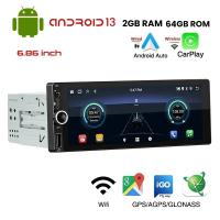 Radio con GPS para coche, reproductor Multimedia con Android, 1 Din, inalámbrico, CarPlay, Wifi, Bluetooth, FM, RDS, USB, pantalla de 6,86 pulgadas - details 0