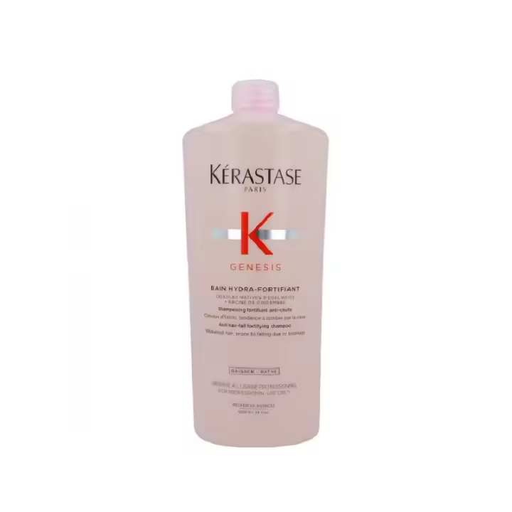 KERASTASE GENESIS BAIN HYDRA-FORTIFIANT 1000 ML. Refuerza la fibra para reducir la caída ocasionada por la rotura. Textura Gel transparente. Champú fortificante para un lavado diario - 1