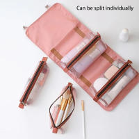 Bolsa De Maquillaje Organizadora 4 En 1 Para Mujer Con Cierre De Cremallera Y Malla Gran Capacidad Bolso De Cosméticos Plegable Portátil Para Viaje Y Almacenamiento - details 6