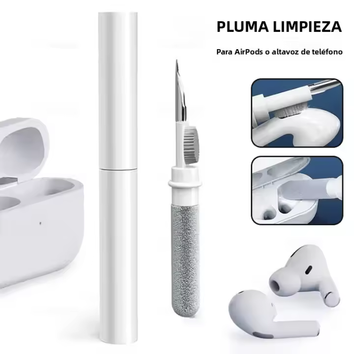 Kit De Limpieza Para Auriculares Bluetooth Compatible Con Airpods pro 1 2 3 Casco Xiaomi Huawei Lenovo Herramienta De Limpieza Incluye Limpia Auriculares Y Cepillo Para Estuche - 1