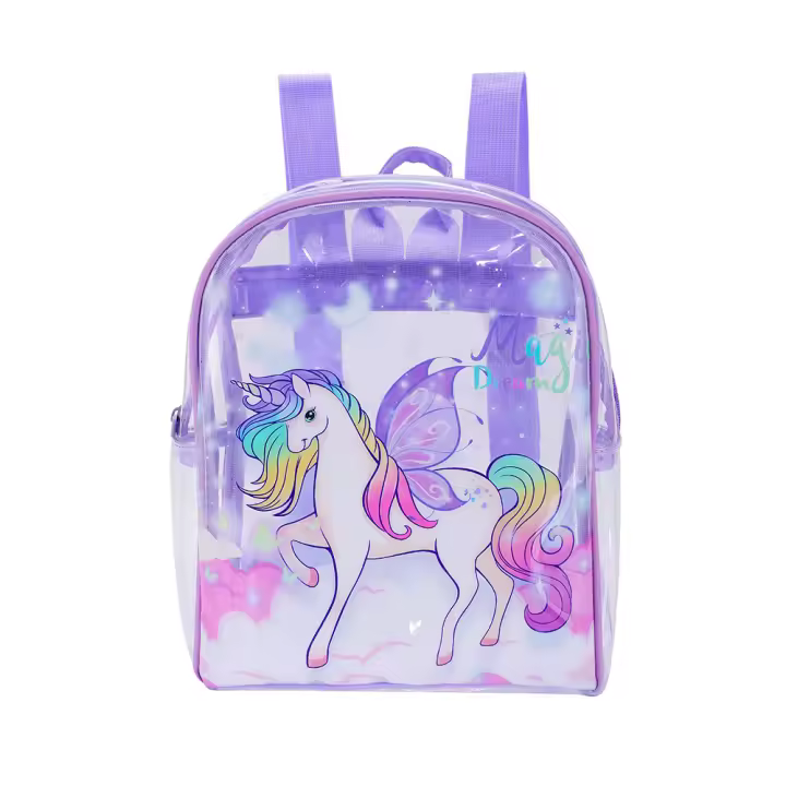 Mochila De PVC Transparente Con Diseño De Unicornio Para Niñas Mochila De Princesa Para Jardín De Infantes Y Escuela Para Niños - 1