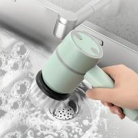 Cepillo De Limpieza Multifuncional USB Recargable Para El Hogar Con 6 Cabezas De Cepillo Aparatos Eléctricos De Limpieza - details 7