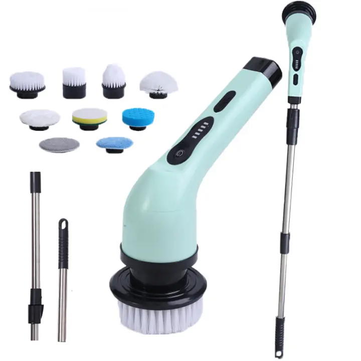 Cepillo De Limpieza Eléctrico 9 En 1 Escobilla De Rotación Para Limpieza Del Hogar Herramientas Eléctricas Para Cocina Y Baño Gadgets De Limpieza - 1