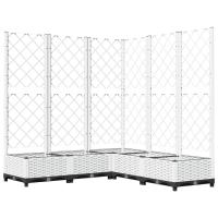 vidaXL Jardinera con enrejado PP oscuro 120x120x121,5 cm Color Gris oscuro,  Marrón,  Negro y mas - details 4