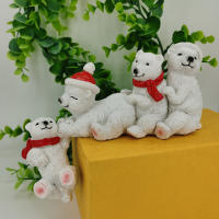 1pc Ornamento De Navidad Oso Polar De Resina Estatua De Jardín Decoración Artesanal Material De Resina Origien China Continental - details 3
