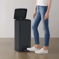 vidaXL Cubo Basura con Pedal Antihuellas 30L Acero Inoxidable Bote Color Plateado,  Gris,  Negro y mas - details 2