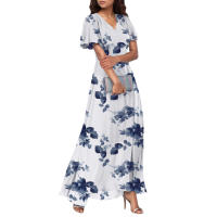 Vestido Largo Elegante Con Cuello En V Para Mujer Traje De Boda De Noche Fiesta Vestido De Fiesta Manga Corta Adecuado Para Primavera Verano Otoño - details 29