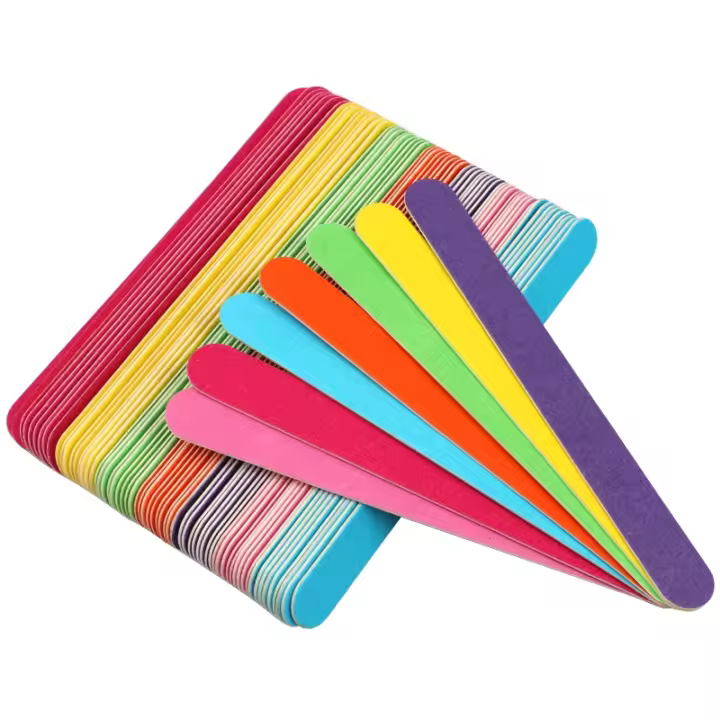 Lote De 20 Archillas De Uñas De Madera Coloridas 180/240 Para Pedicura Y Manicura Herramientas De Pulido Profesionales Bloque De Lijado Para Uñas - 1