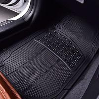 Alfombrillas Universales para Coche,Juego de 4 Alfombras Para Coche,Antideslizantes,Recortables De Caucho,Alfombras Delanteras y Traseras,Color Negro - details 5