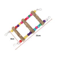 Juguete Para Aves Lámpara De Madera Natural Con Bola Colorida Y Escalera Para Papagayos Conures Cacatúas Y Cacatuyos D9253 - details 0