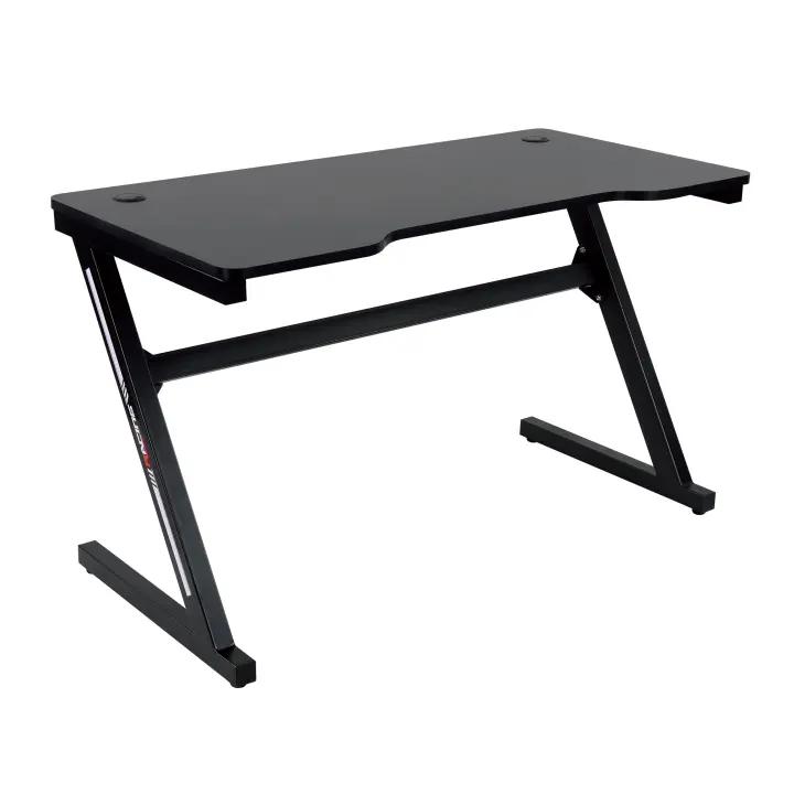 Mesa Gaming Racing BERGNER FORTIS LIGHTNING Multifuncional | Acabado en Fibra de Carbono | 120x60x70cm | Negro - 1