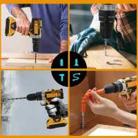 Cordless Drill Electric Screwdriver 3/8" Keyless Chuck 2 Speeds 25 3 Clutch Drill 45Nm Power Tools For Dewalt 20V Battery - details 2