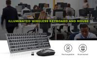 Compatibilidad: PC Y Computadora De Escritorio JOMAA Teclado Inalámbrico Y Ratón De Tamaño Completo Ultra Delgado Recargable 2.4G USB Iluminado Con Funciones Multimedia Resolución Óptica 1600 DPI Ergonómico - details 3