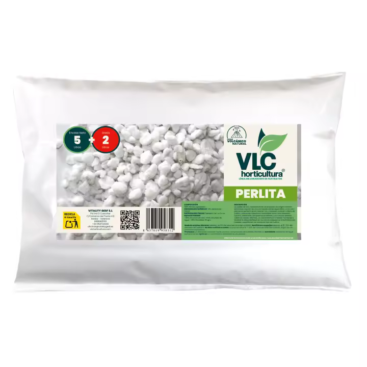 Perlita para Plantas de VLC Horticultura 5 + 2 Litros GRATIS | Calidad Superior y Beneficios Extraordinarios para tus flores y plantas - 1