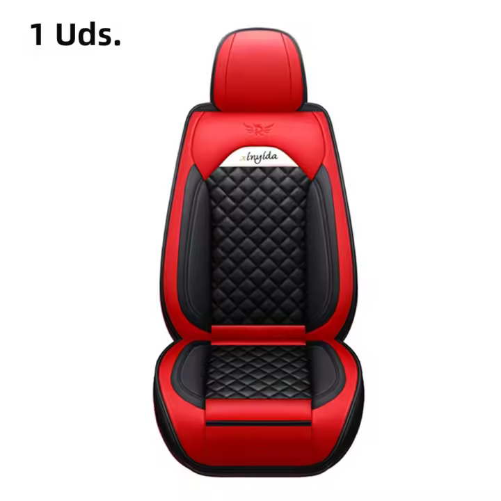 Cubierta De Asiento De Coche De Cuero Para Mitsubishi Lancer L200 Carisma Eclipse Cross Pajero 4 Sport ASX Outlander 3 XL Space Star Accesorios Universal Adecuado Para Sedán Camión Van SUV Color Negro Rojo Rosa Café Azul - 1