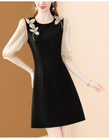 EVNISI Vestido Elegante Para Mujer Negro Con Bordado Y Flares Estilo Casual Slim Para Oficina Y Fiestas A-Linea Cuello O - details 7