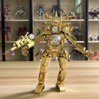 Juguete De Construcción Skibidi Toilet Bloque De Oro Modelo De Hombre Del Reloj Titan Monitor De Batalla Mejorado Puzzle De Artesanía Para Niños - details 2
