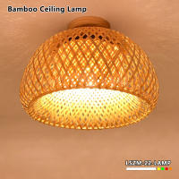 Lámpara De Techo De Bambú Moderna Y Sencilla Estilo Chino Tejida a Mano E27 Para Iluminación De Sala De Estar Y Comedor Decoración Del Hogar - details 2