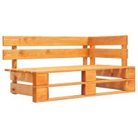 vidaXL Banco esquinero de palés para jardín madera miel en color Marrón/Negro/Blanco y más - details 0