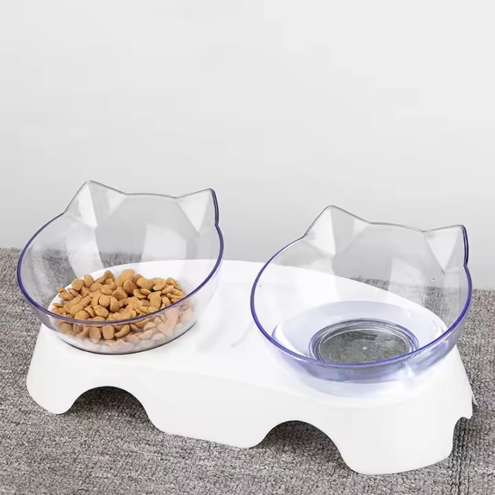 Tazas De Comida Para Gatos Con Base Antideslizante Doble Estilo Ergonómico Anti Vómito Y Antiartrose Para Perros Y Gatos Productos Para Mascotas - 1
