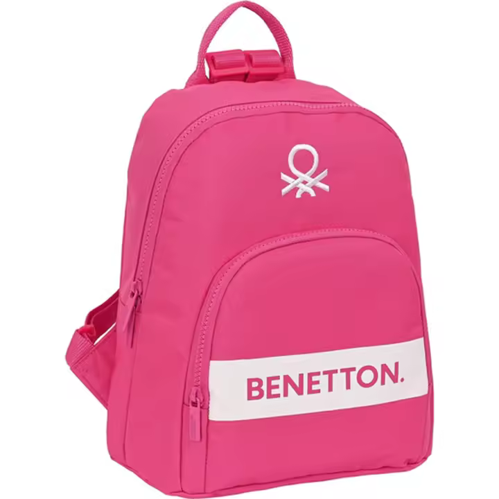 SAFTA - Mini mochila benetton "raspberry" 30x25 cm - Mini Mochila Hombreras ajustables y asa de mano ¡Ideal para llevar tus pertenencias con estilo! - Mini Mochila Alta Durabilidad y Máxima Resistencia - 1