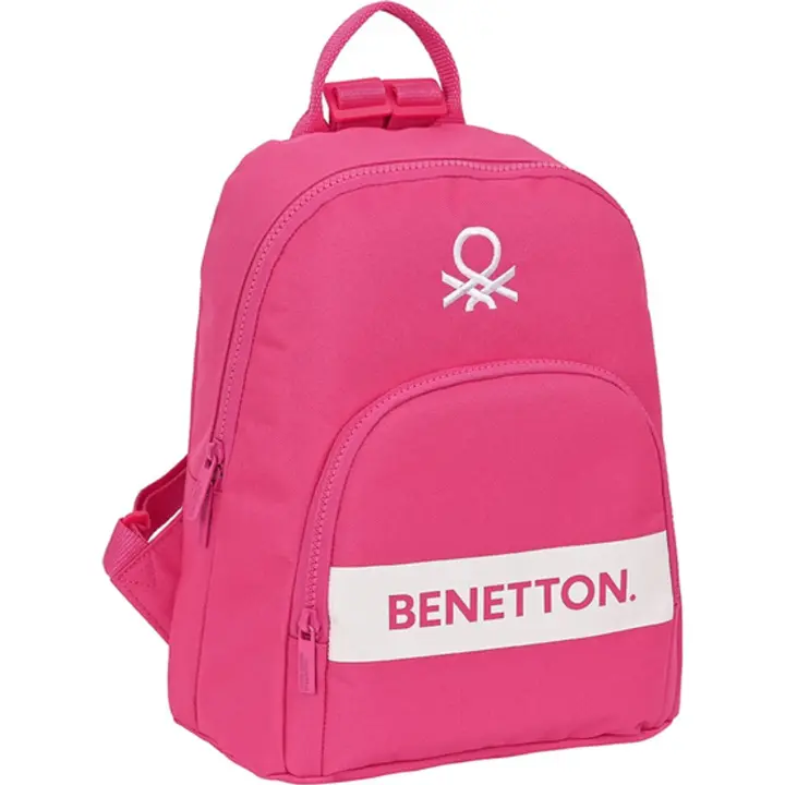 SAFTA - Mini mochila benetton "raspberry" 30x25 cm - Mini Mochila Hombreras ajustables y asa de mano ¡Ideal para llevar tus pertenencias con estilo! - Mini Mochila Alta Durabilidad y Máxima Resistencia - 1