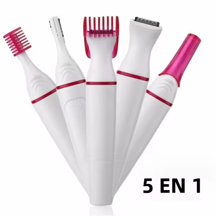 Epilador Eléctrico Multifuncional 5 En 1 Para Mujer Cepillo De Peluquería Shaver Trimmer Para Cejas Bikini Piernas Axilas Eliminación De Vello Facial Aparato De Corte De Pelo - 1
