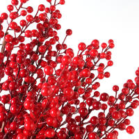 Bouquet De Berries Rojos Artificiales Para Decoración De Navidad Árbol De Navidad Adornos De Año Nuevo 2023 Accesorio De Flores Falsas Para El Hogar - details 6