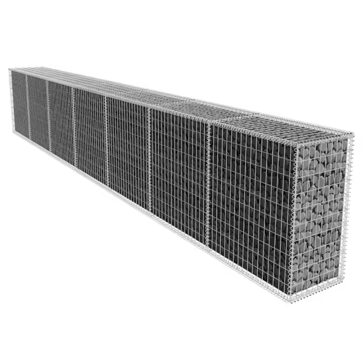 vidaXL Muro de gaviones con cubierta acero galvanizado 600x50x100 cm - 1