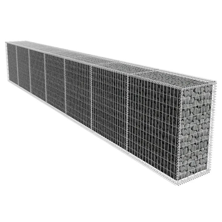 vidaXL Muro de gaviones con cubierta acero galvanizado 600x50x100 cm - 1