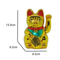 Gato De La Suerte Con Brazo Moviéndose Electrónico 5 Pulgadas Decoración Para Tienda Nueva Regalo Armadura De Plástico Estilo Moderno - details 1