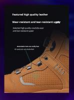 Botas De Motocicleta Para Mujer En Cuero Negro Resistente Al Agua Con Cordones Rápidos Botines De Motocross Para Hombres - details 8