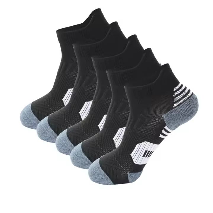 5Pares De Calcetines De Pies Para Hombre Nuevos Primavera Ankle Tejidos Gruesos Deporte Al Aire Libre Fitness Transpirables Secado Rápido Resistente Al Desgaste Cortos Para Correr - 1