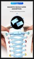 1 Pares De Laces De Zapatillas Sin Nudo Magnéticos Elásticos Planos Instalación Simple Botón Metálico Para Zapatos Y Mocasines - details 4