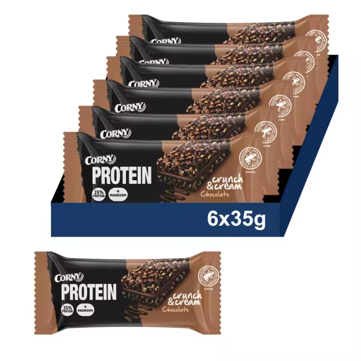 CORNY Protein Barritas Crunch&Cream  25% Proteínas de Chocolate.. Pack 6x35gr - 1