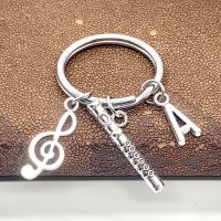 Llavero De Cifra Musical G Clef Con Letras a E J M Colgante De Flauta Llavero De Moda Para Regalo De Cumpleaños - details 1