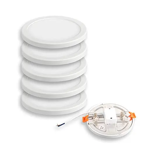 TECNOLUX EURO Panel LED Empotrable Hebilla ajustable 8W Ø12cm 6400K Luz Fria (Pack 5) - 1